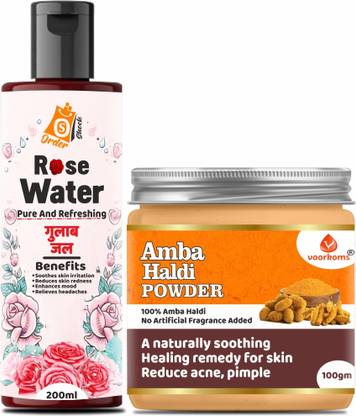 voorkoms Amba Haldi Powder For Face Brightening And Glowing Skin Care Powder Rose