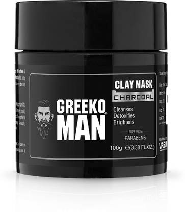 GREEKO MAN Charcoal Clay Mask For Healthy, Glowing, and Refreshing Skin