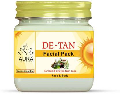 Aura radiance De Tan Deep Tan Removing Facial Pack For Face & body Sun Damage Protection 350gm