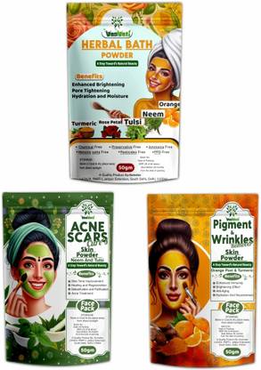 Vanvati Acne Scars Cure, Pigment & Herbal Bath Powder Combo Face Skin Care Powder