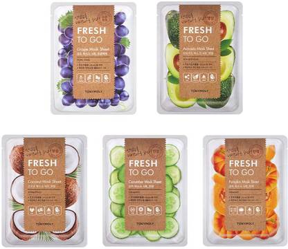 Tonymoly Fresh To Go Sheet Mask Set (Pack of 5)