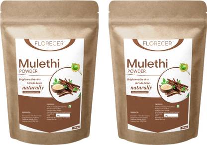 FLORECER Mulethi Powder Organic For Face And Skin- Pack Of 2 (Each 100 Gram)