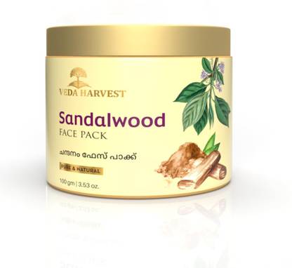 veda harvest Sandalwood Face Pack for Glowing Skin|Boost Collagen|Anti Aging