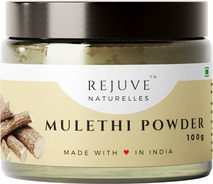 Rejuve Naturelles Premium Mulethi Powder 100g Jar for hair, skin and Face | Licorice Powder