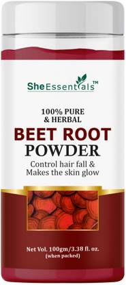She Essentials Beetroot Powder for Hair Color, Hair Mask, Hair Dye Wine-Ride Shine