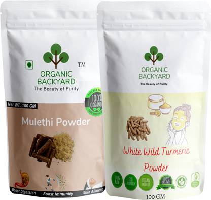Organic Backyard 100% Natural Mulethi and white wild turmeric powder