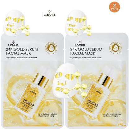 LORSHEL 24 k Gold Face Mask 24 k Gold Face Mask Sheet Anti-Aging Rejuvenate