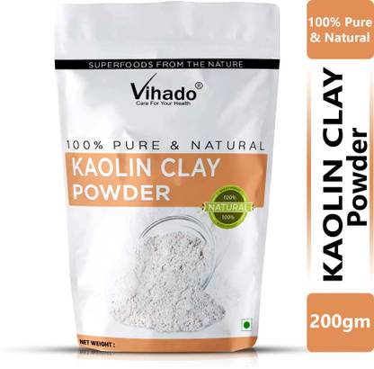 Vihado Natural Kaolin Clay Powder For Acne, Blackheads And For Glowing Skin 200g (Pack of 1)