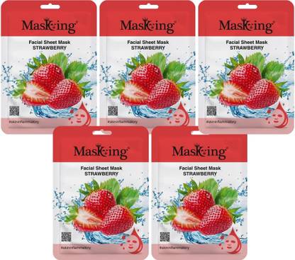 MasKing Beauty Facial Sheet Mask Strawberry Pack Of 5