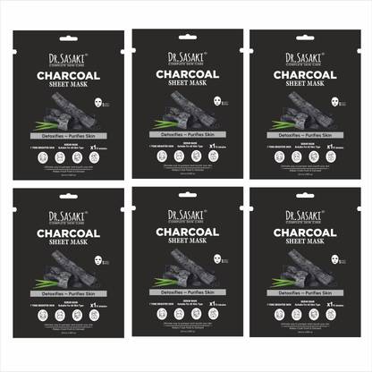 DR.SASAKI COMPLETE SKIN CARE Charcoal Serum Sheet Mask | Detoxifying & Purifying Facial Mask