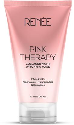 Renee Pink Therapy Collagen Night Wrapping Face Mask, Hydrates, Repairs Improves Skin