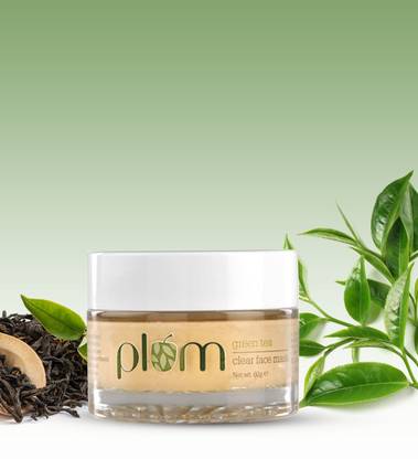 Plum Green Tea Clear Face Mask | Clay Mask for Acne and Clogged Pores | Oily Skin