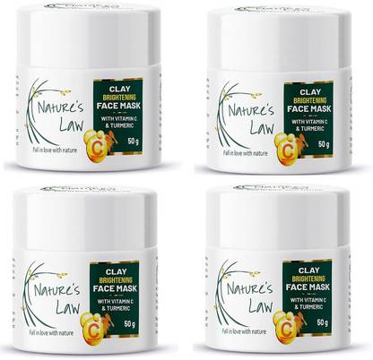 Nature's Law Vitamin C Brightening Clay Face Mask Pack of 4