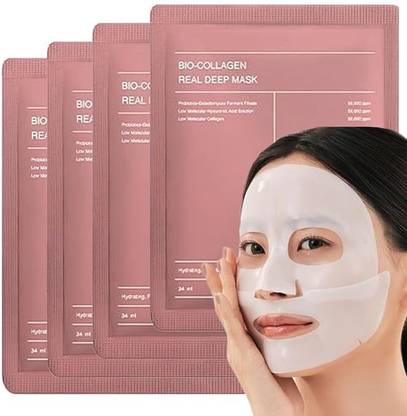 DR.VS Bio-Collagen Overnight Face Mask | Korean Glass Skin Hydrogel Mask (Pack of 4)