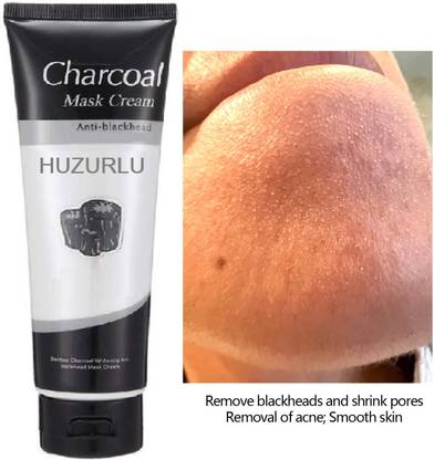 HUZURLU Charcoal Blackhead Remover Mask for Deep Cleansing Face Wash