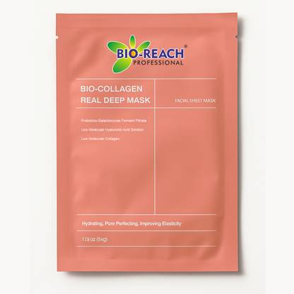 Bio Reach Bio-Collagen Real Deep Korean Facial Sheet Mask|Hyaluronic Acid |Skin Elasticity