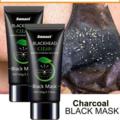 Sonavi Charcoal Peel Off Mask For Blackhead, Dead Skin & Tan Removal, Set of 2