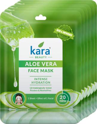 KARA Beauty Aloe Vera Facial Sheet Mask (Pack of 6)