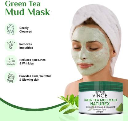 ELTRUD Vince Green Tea Mud Mask Naturex Moisturizing Hydrating Skin Rotating Mask