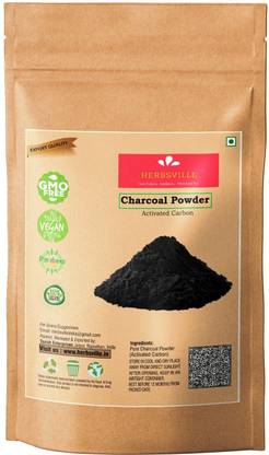 HERBSVILLE Activated Charcoal Powder for Face and Teeth Whitening (200g Each)