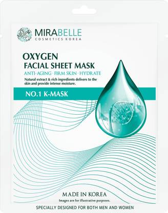 Mirabelle Oxygen Facial Sheet Mask for Intense Hydration - Made In Korea