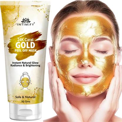 INTIMIFY Gold Brightening Peel Off Mask For Women & Men, Removes Black Heads