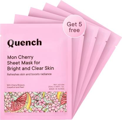 Quench Mon Cherry Sheet Mask Combo, Pack of 10