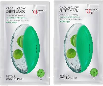 O3+ Ci-Calm Glow Sheet Mask with Cica Leaf & Ceramide for Barrier Repair (2 Pcs)