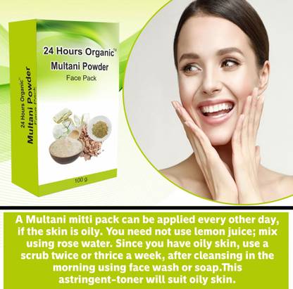 24 Hours Organic Multani Mitti Face Pack