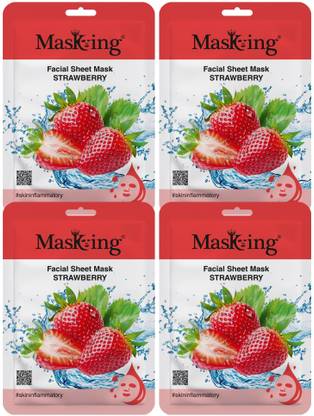 MasKing Beauty Facial Sheet Mask Strawberry Pack Of 4