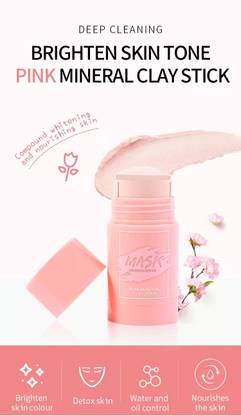 REIMICHI Hydrating or Whitening Complex Pore Detox Pink Mineral Clay Mask Stick