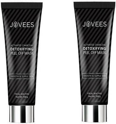 जोवीस Activated Charcoal Detoxifying Peel Off Mask, Pack of 2