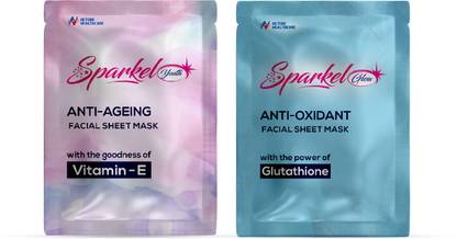 Sparkel Combo Pack - (Anti Oxidant Glow - Anti-Aging Youth) Face Sheet Masks.
