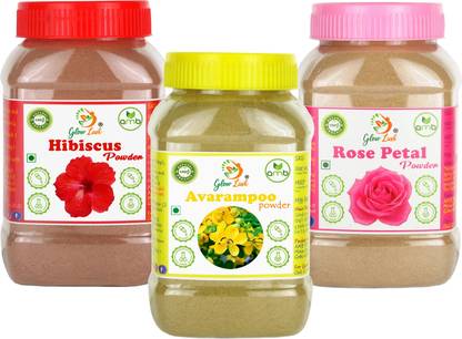 Glow Lush Avarampoo,Rose Petal and powder for Face Pack & Skin care (50gm Each)