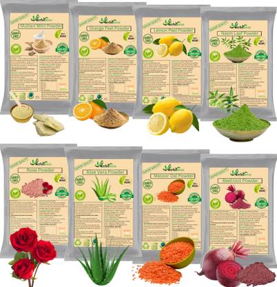 Herboness Orange Peel,Lemon,Neem,Rose,Multani,Masoor Dal,Alovera And Beetroot Powder