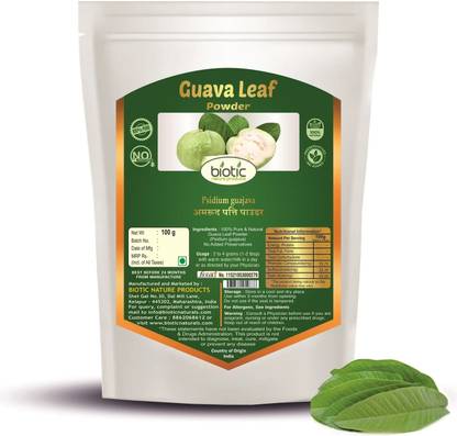 biotic Guava Leaf Powder / Amrud Leaf Powder (Psidium guajava) Guava Leaves Powder