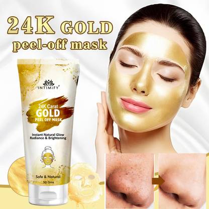 INTIMIFY Gold Peel Off Mask, With 24K Gold, Tan Removal, Excess Oil Control Face Mask