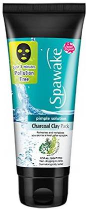 Spawake Anti Acne Care, Pimple Solution Refreshing Charcoal Clay Pack, 60g