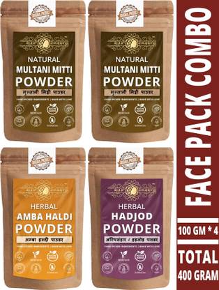 Ayur Blessing Multani Mitti 2 packs, Amba Haldi, and Hadjod Powder