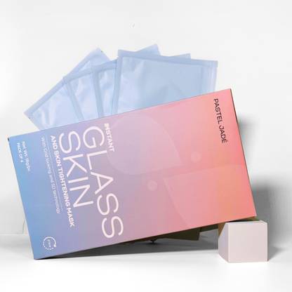PASTEL JADE Instant Glass Skin and Skin Tightening Mask for Dry Skin and Oily Skin Pack of 4