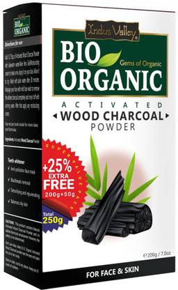 Indus Valley 100% Organic Activated Charcoal Powder Mask, Cleansing Skin Face Pack