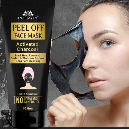 INTIMIFY Charcoal Peel Off Face Mask, Remove Black Heads, Tan Removal For Women & Men