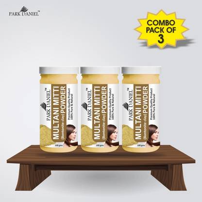 PARK DANIEL Natural Multani Mitti Powder- Great For Hair, Skin, Face Combo Pack 3 bottles of 100 gms(300 gms)