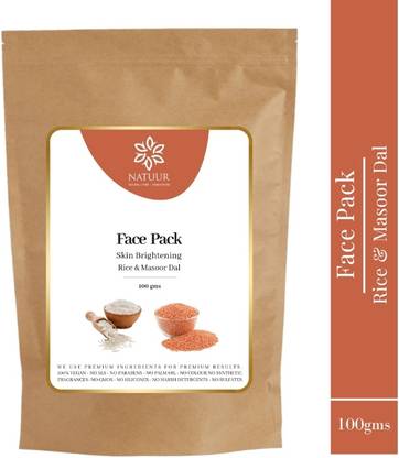 NATUUR Rice & Masoor Dal Face Pack - Lightens Scars & Spots, Pigmentation, Controls Oil
