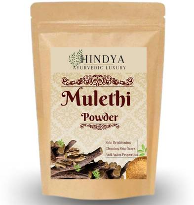 हिंद्या Mulethi Powder For Skin, Face and Hair, Skin Whitening, Yashtimadhu , Liquorice