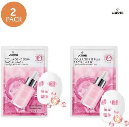 LORSHEL Collagen Face Mask Facial Mask Sheet Brighten Whiten Benefits