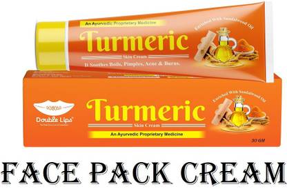 डबल लिप्स ANTI ACNE & PIMPLE REMOVER FACE PACK TURMERIC CREAM 30 GRM PACK OF 1