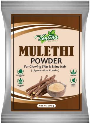 Ventina Organics Mulethi (Licorice) Powder for Skin Whitening & Soothes Scalp