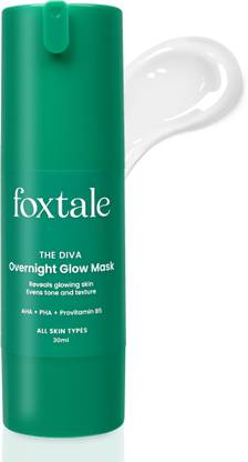 Foxtale 4% Glycolic Acid Overnight Glow Mask with 3% Lactic Acid Reduces Blackheads