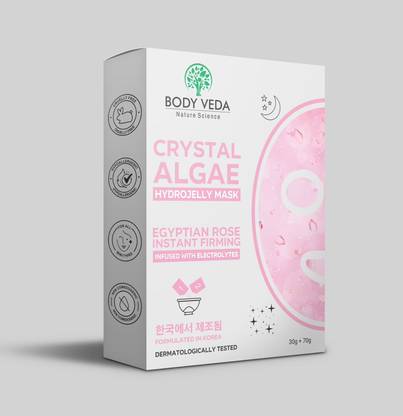 BODY VEDA Crystal Algae HydroJelly Peel-Off Mask | Egyptian Rose | Formulated in Korea